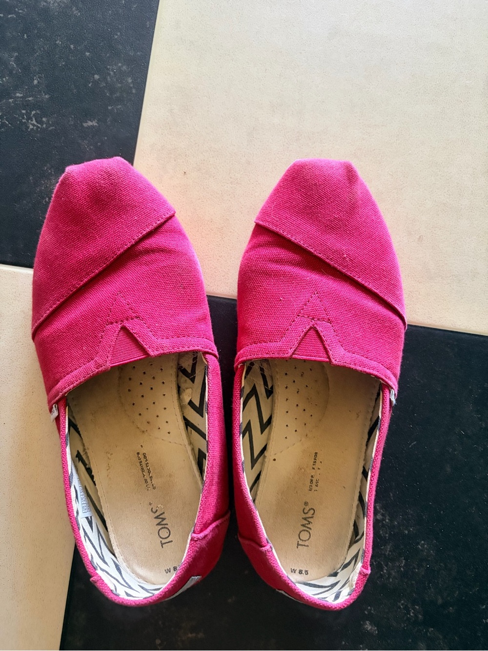 Toms red  Canvas Slip-On Flats
